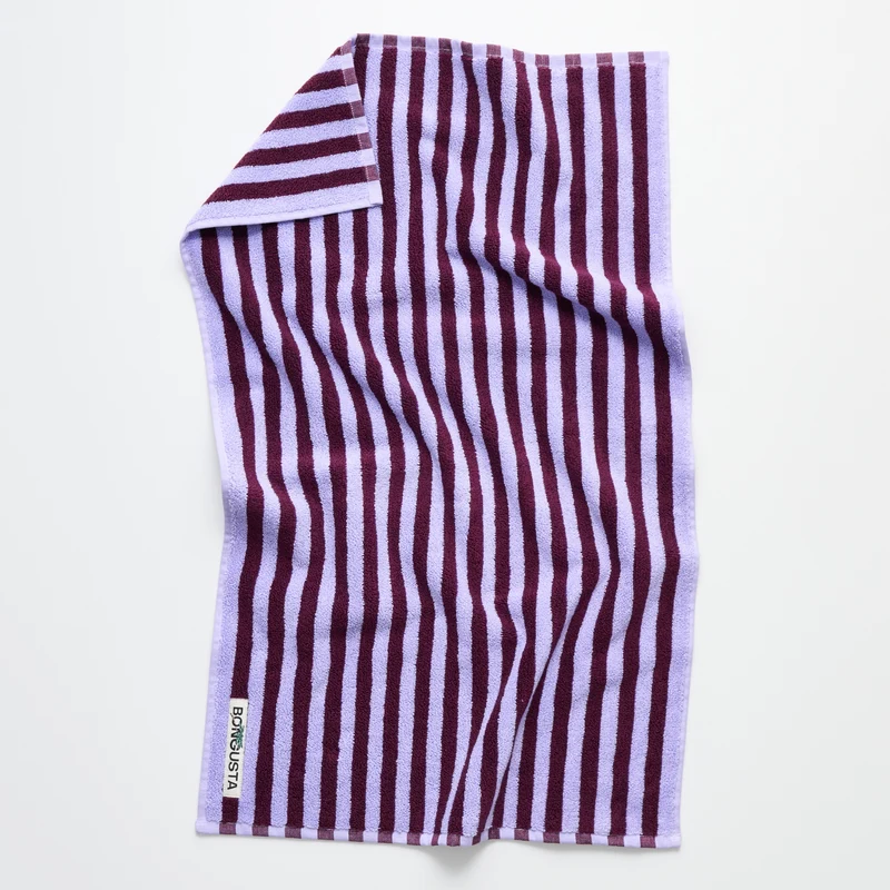 Handtuch „Naram Wine & Lavender Blue“ | 50 × 80 cm | Bongusta