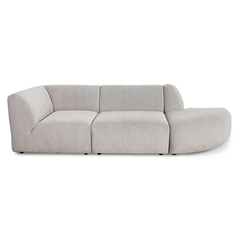 Modulares Sofa Element Jax Sneak hellgrau - HKliving
