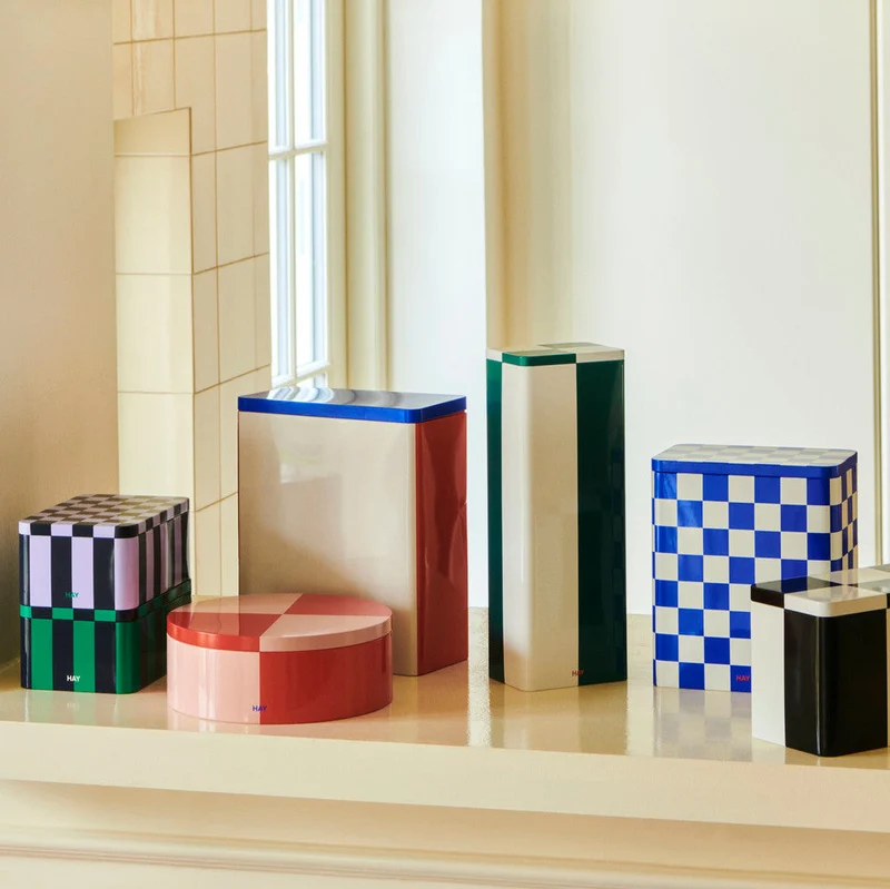 Dose „Tin Container Round“ | Red & Soft Pink | HAY