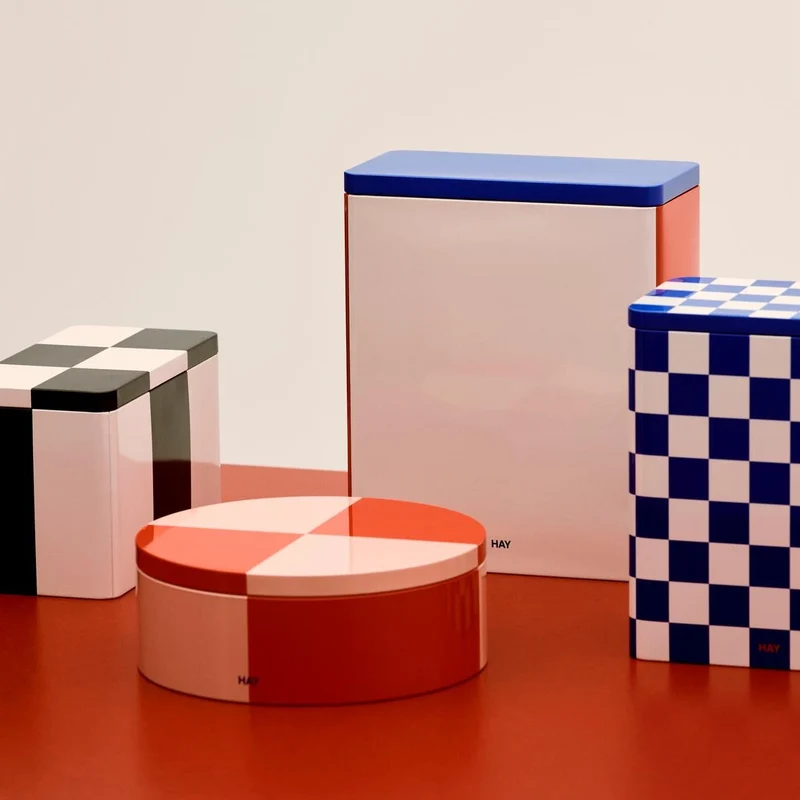 Dose „Tin Container Round“ | Red & Soft Pink | HAY