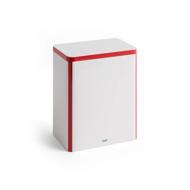 Dose „Tin Container Large“ | Off White & Red | HAY