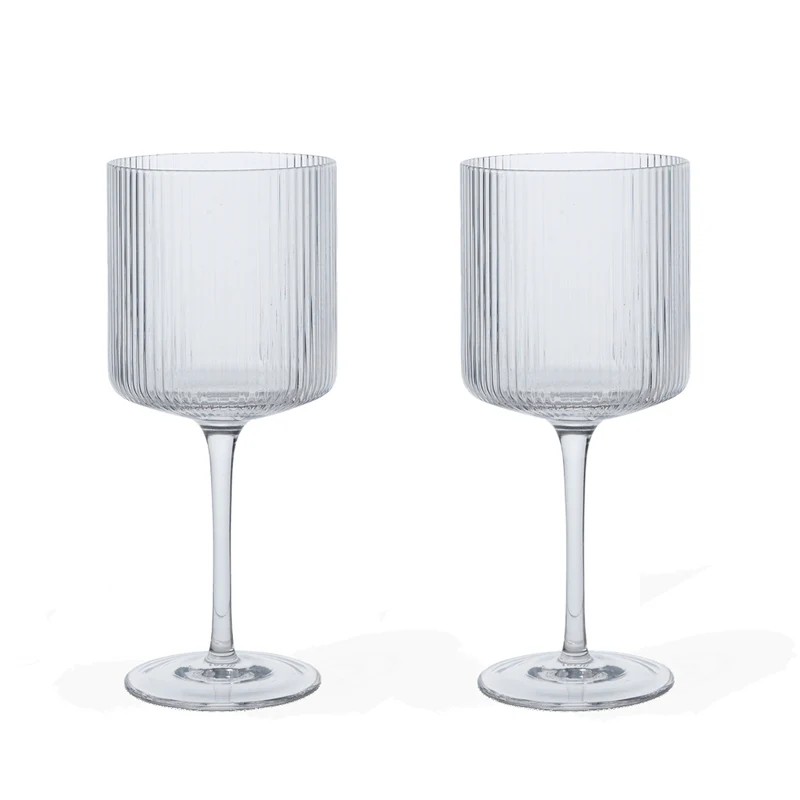 Geriffelte Rotweingläser Ripple 2er Set – ferm LIVING