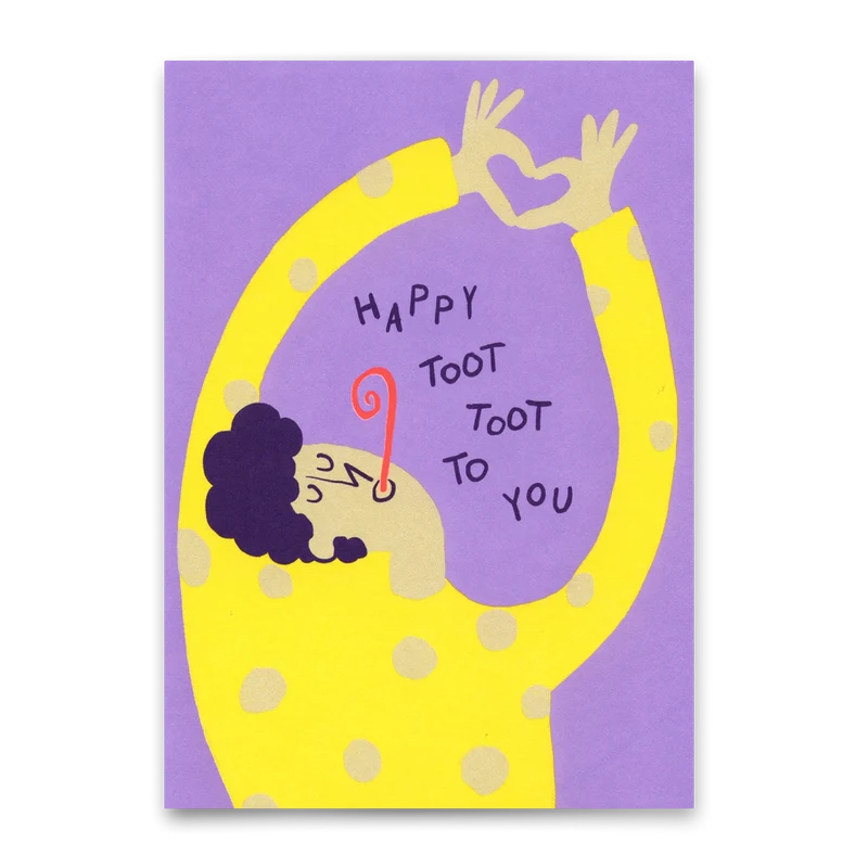 Postkarte "Toot Toot" | Lustige Karte zum Geburtstag