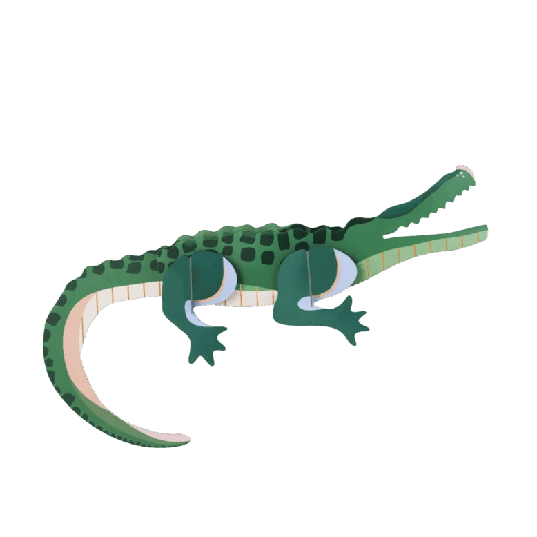 Wanddeko studio ROOF “Tall Crocodile” | Bunte Krokodil-Deko aus Karton