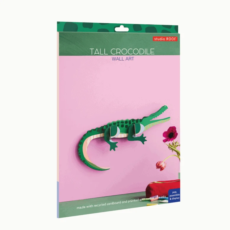 Wanddeko studio ROOF “Tall Crocodile” | Bunte Krokodil-Deko aus Karton