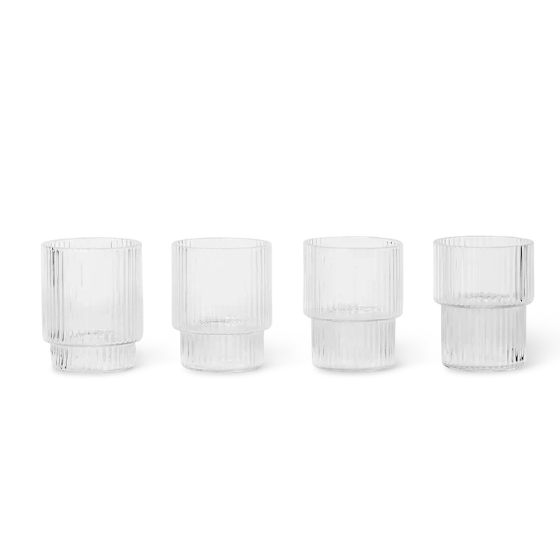 Geriffelte Gläser Ripple 4er Set – Trinkgläser von ferm LIVING