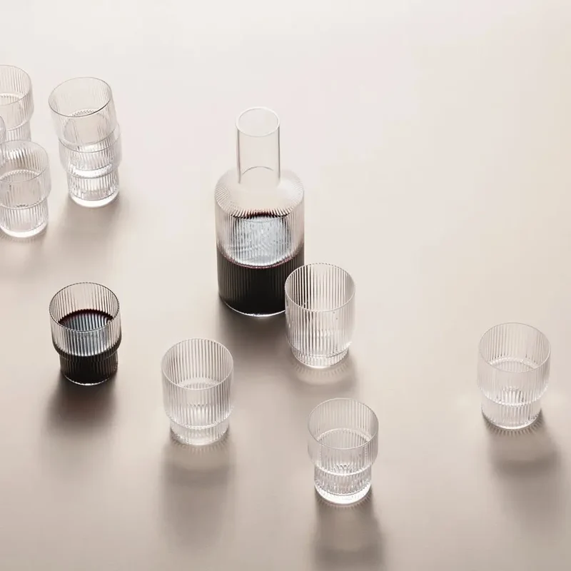 Geriffelte Gläser Ripple 4er Set – Trinkgläser von ferm LIVING