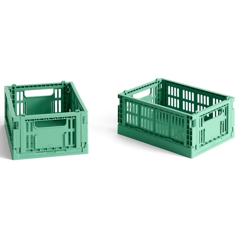 Faltbox „Colour Crate Mini Dark Mint“ | 2er-Set in dunklem Mint | HAY