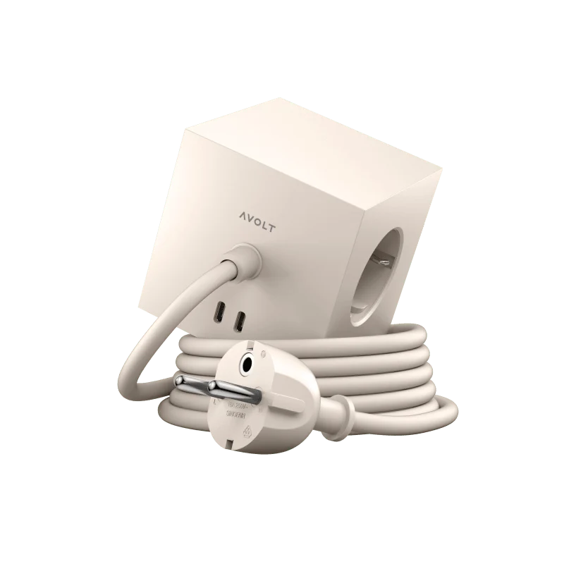 Avolt Square 1 Steckdosenwürfel mit Kabel & USB-C - AVOLT