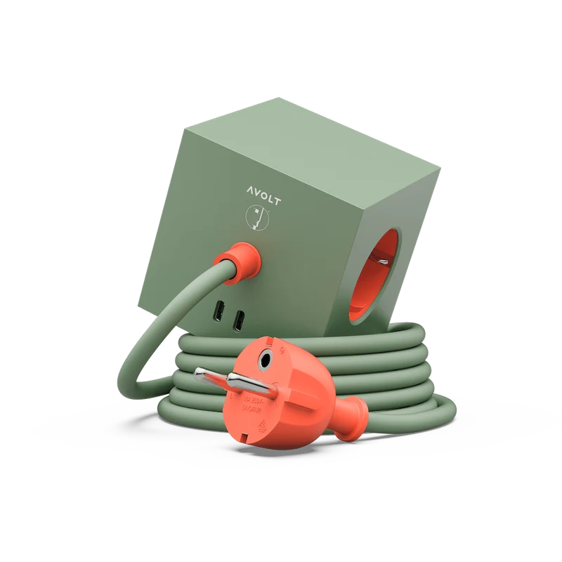 Avolt Square 1 Steckdosenwürfel mit Kabel & USB-C - AVOLT