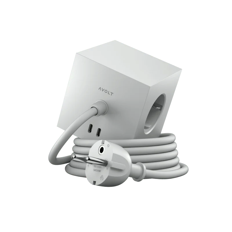 Avolt Square 1 Steckdosenwürfel mit Kabel & USB-C - AVOLT
