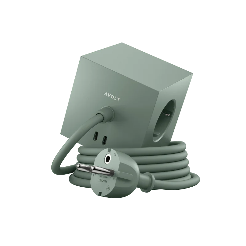 Avolt Square 1 Steckdosenwürfel mit Kabel & USB-C - AVOLT