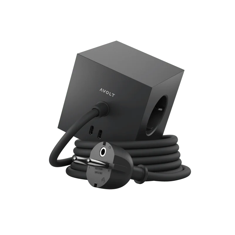 Avolt Square 1 Steckdosenwürfel mit Kabel & USB-C - AVOLT