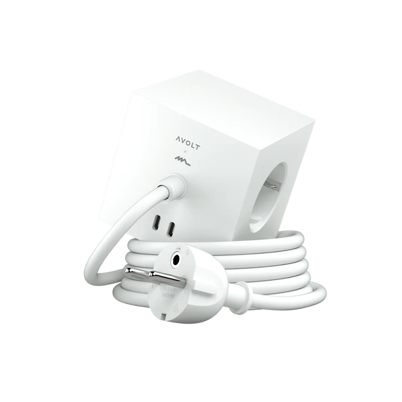 Avolt Square 1 Steckdosenwürfel mit Kabel & USB-C - AVOLT