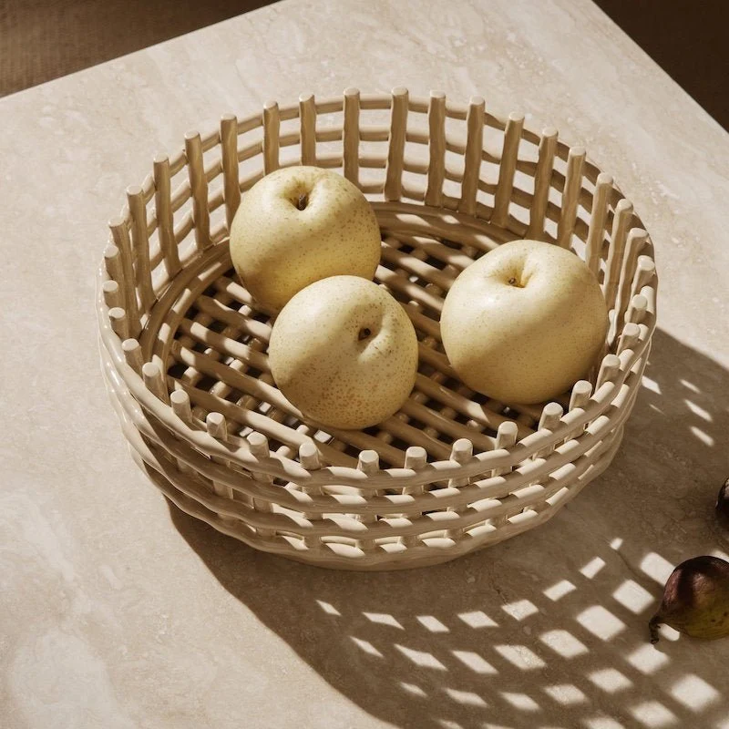 Ceramic Basket Obstschale Keramik geflochten - ferm LIVING