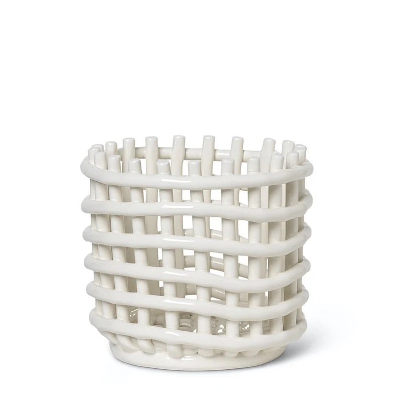 Ceramic Basket Obstschale Keramik geflochten - ferm LIVING