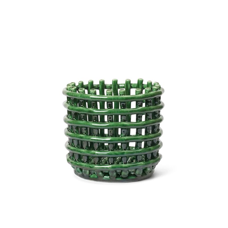 Ceramic Basket Obstschale Keramik geflochten - ferm LIVING