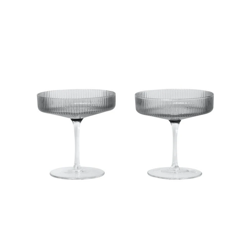 Ripple Champagnerschalen 2er Set – Champagnergläser von ferm LIVING