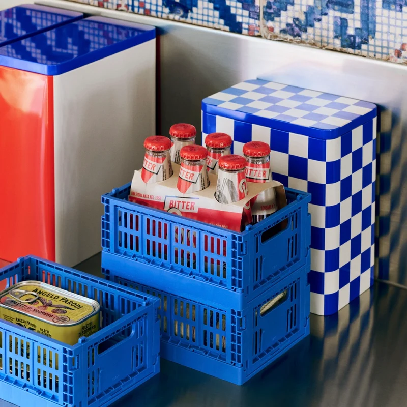 Dose „Tin Container Large“ | Blue & Off-White | HAY