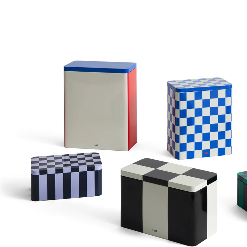 Dose „Tin Container XL“ | Off-White, Blue & Red | HAY