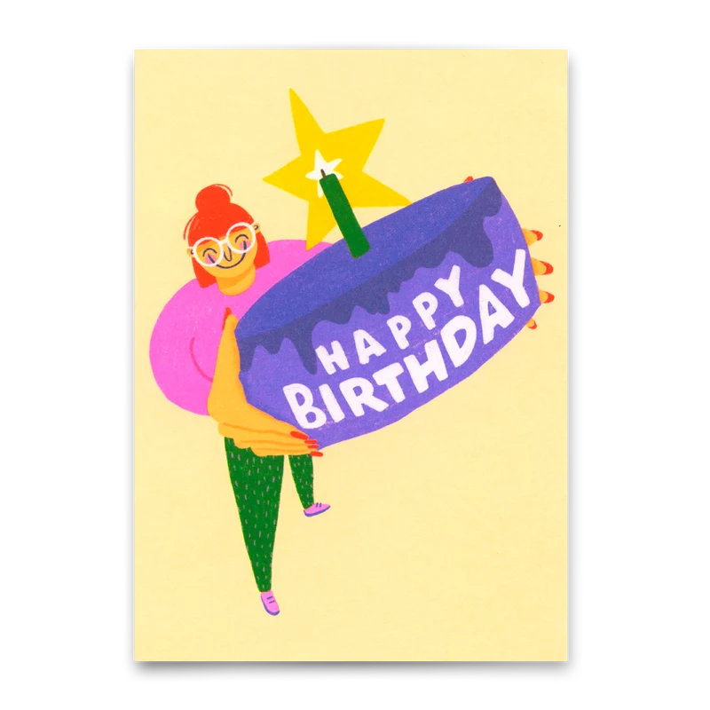 Postkarte "Happy Birthday Cake" | Schöne Karte zum Geburtstag