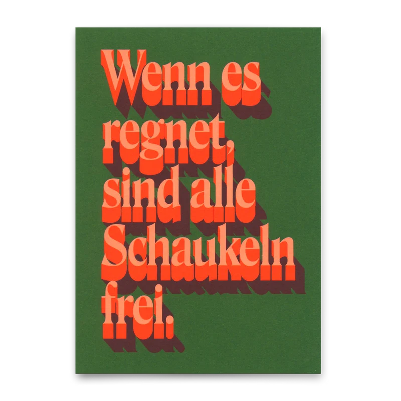 Postkarte "Wenn es regnet" | Besondere Karte mit Spruch