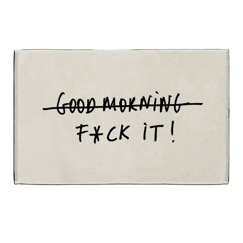 Badematte “Good Morning, Fuck it” | Schwarz-Weiß & kompromisslos | helen b