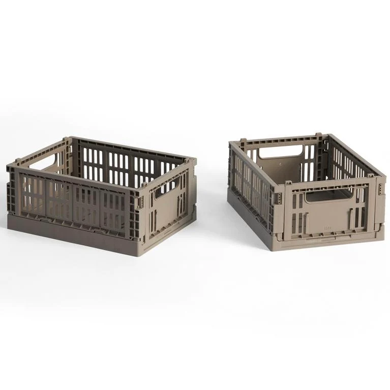 Faltbox „Colour Crate Mini Warm Grey“ | 2er-Set in sanftem Grau | HAY