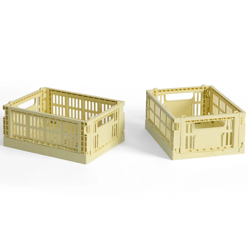 Faltbox „Colour Crate Mini Light Yellow“ | 2er-Set in Pastellgelb | HAY
