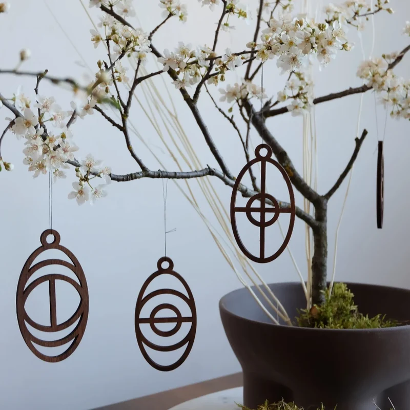Oster Ornamente (5er Set) - Osterschmuck aus Holz - DesignWe.Love