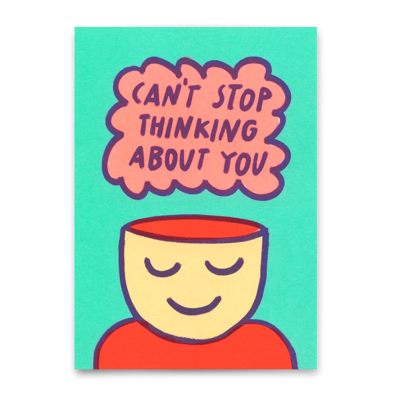 Postkarte "Can´t stop thinking about you" | Schöne Karte für Verliebte