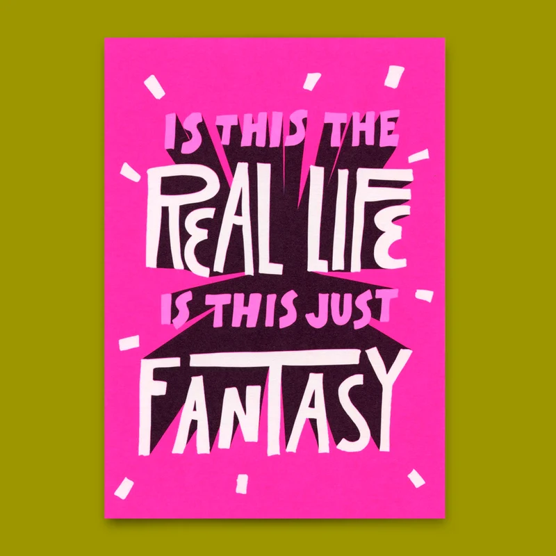 Postkarte "Is this the real life" | Besondere Karte mit Spruch