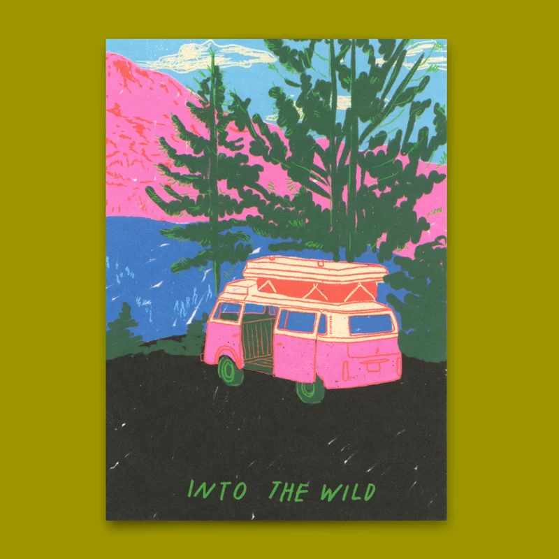Postkarte "Into the wild" | Ausgefallene Karte für jeden Anlass