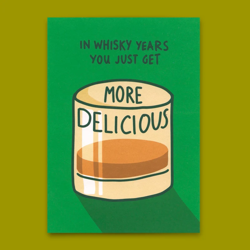 Postkarte "In whisky years…" | Lustige Karte zum Geburtstag