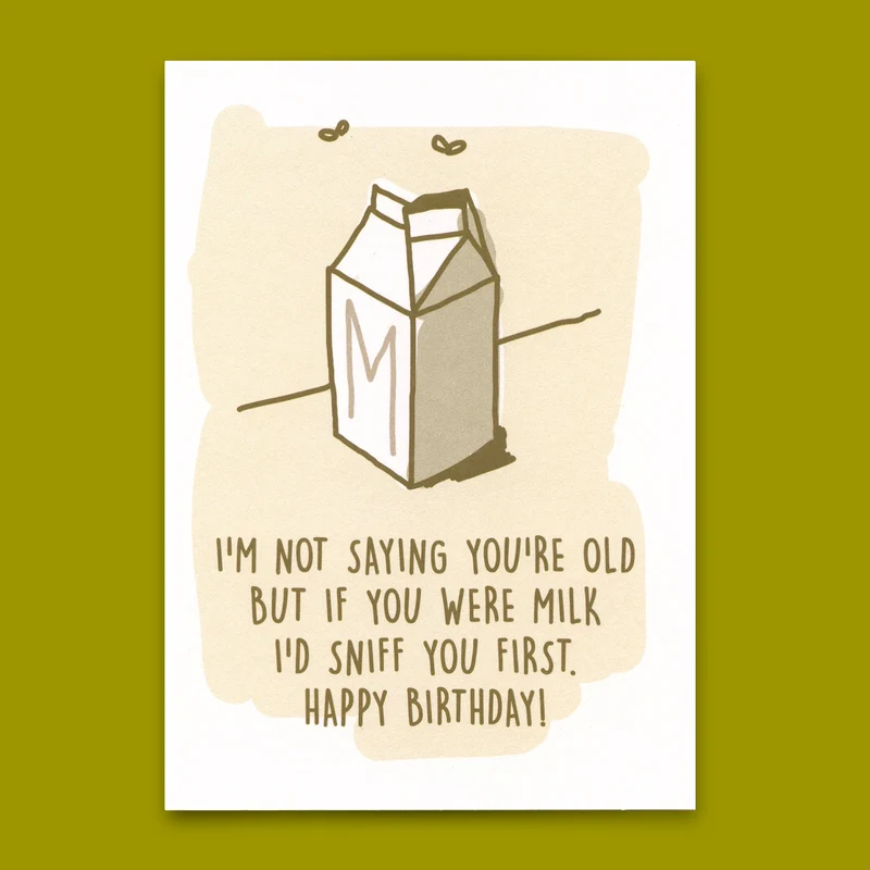 Postkarte "If you were milk" | Lustige Karte mit Spruch zum Geburtstag