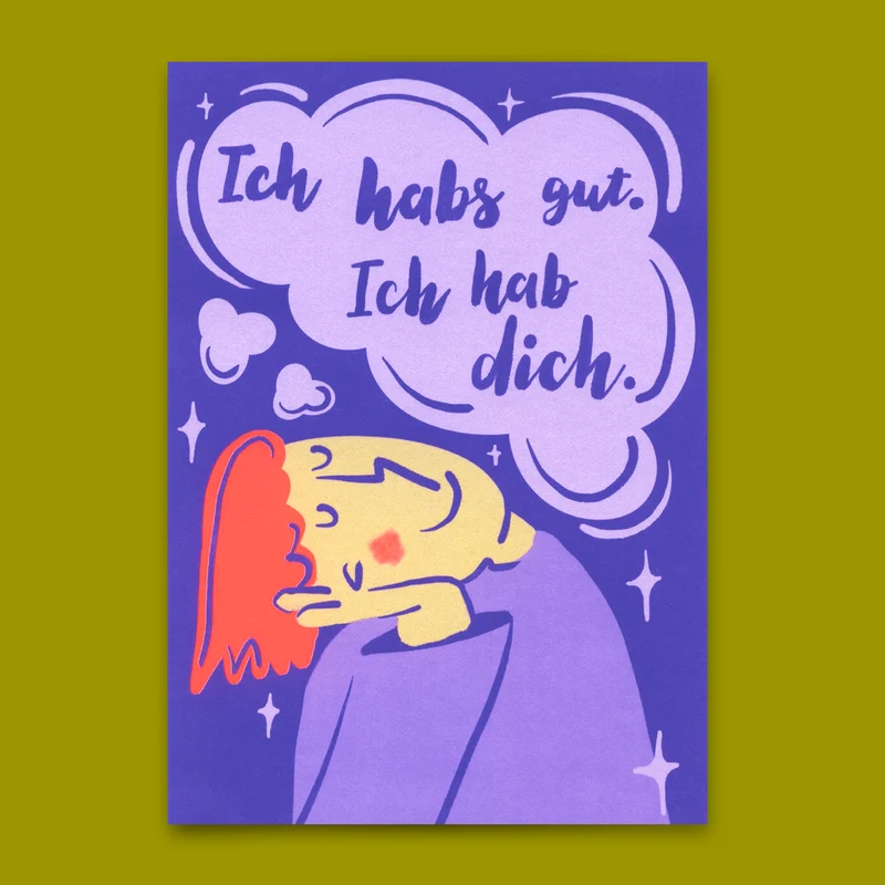 Postkarte "Ich habs gut" | Schöne Karte für Verliebte