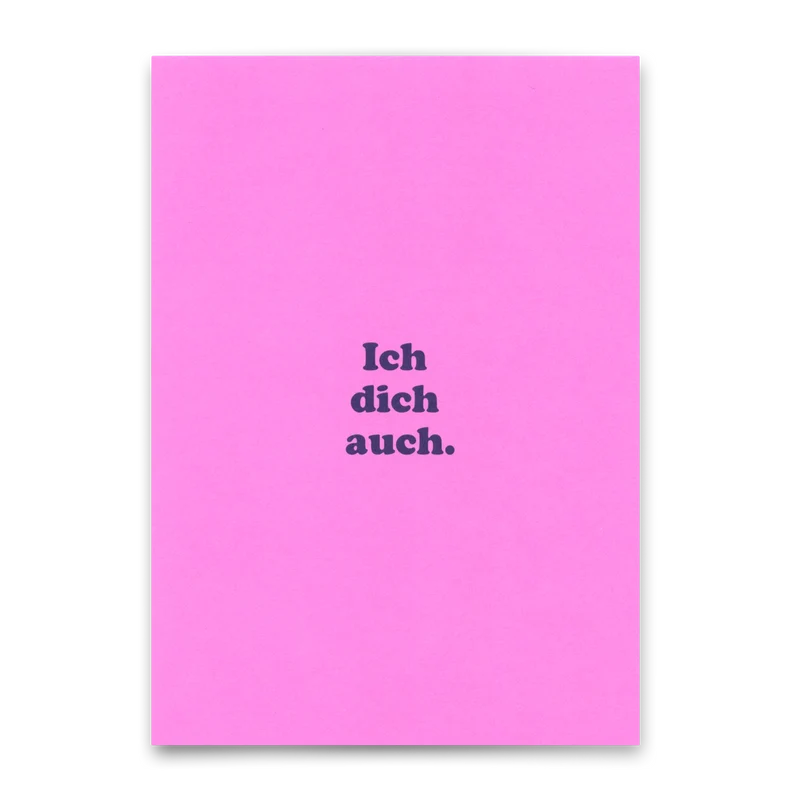 Postkarte "Ich dich auch" | Schöne Karte für Verliebte
