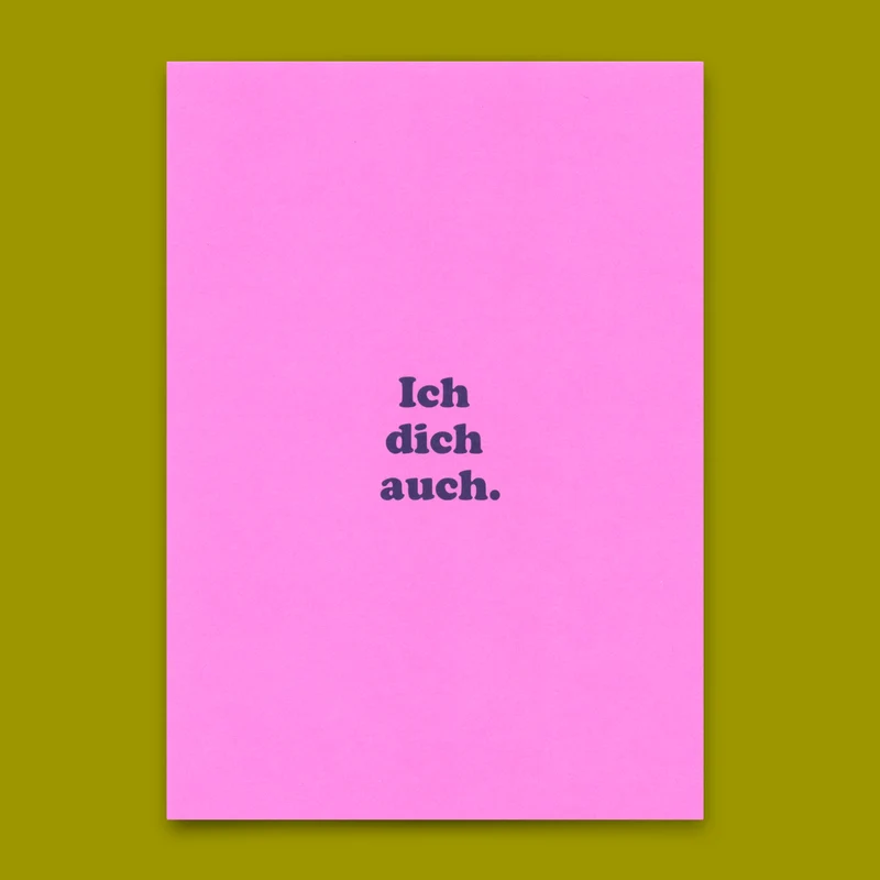 Postkarte "Ich dich auch" | Schöne Karte für Verliebte