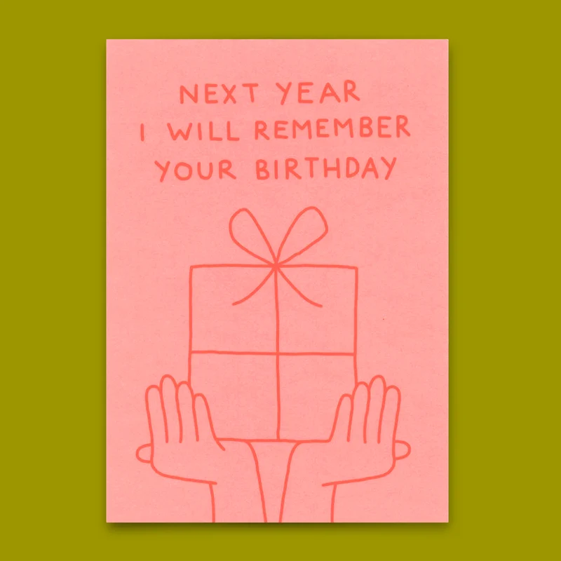 Postkarte "I will remember your birthday" | Lustige Karte zum Geburtstag