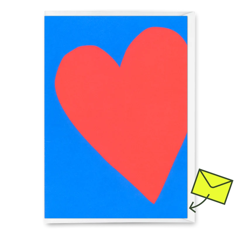 Grußkarte "Neon Heart 3" | Schöne Klappkarte für Verliebte