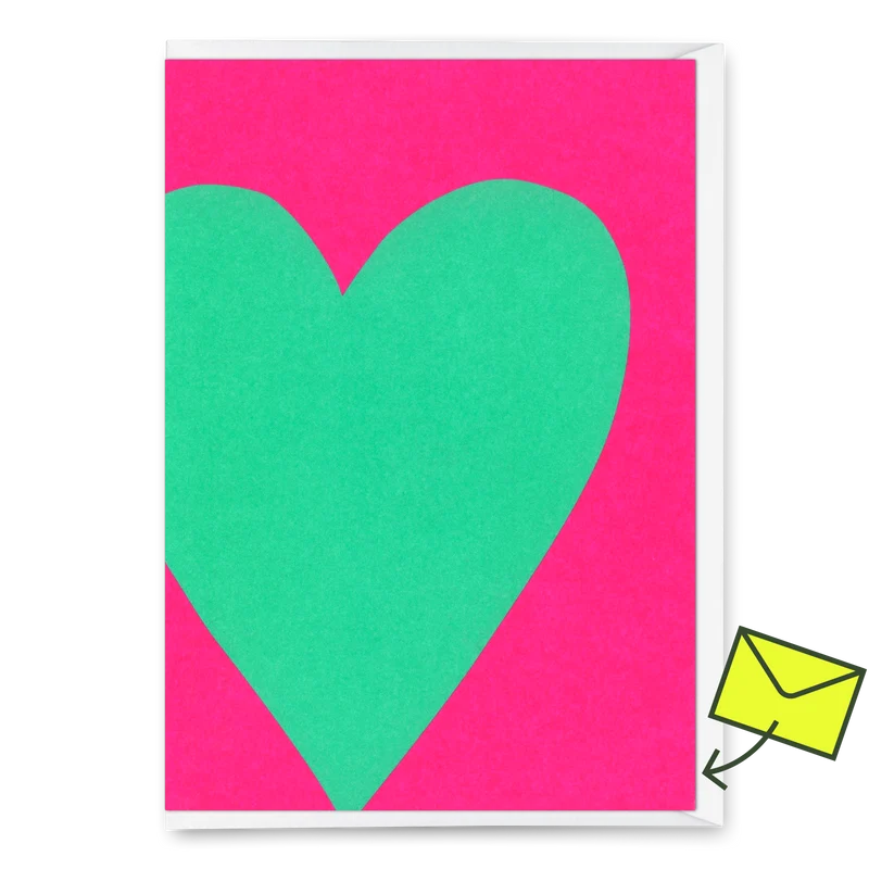 Grußkarte "Neon Heart 2" | Schöne Klappkarte für Verliebte