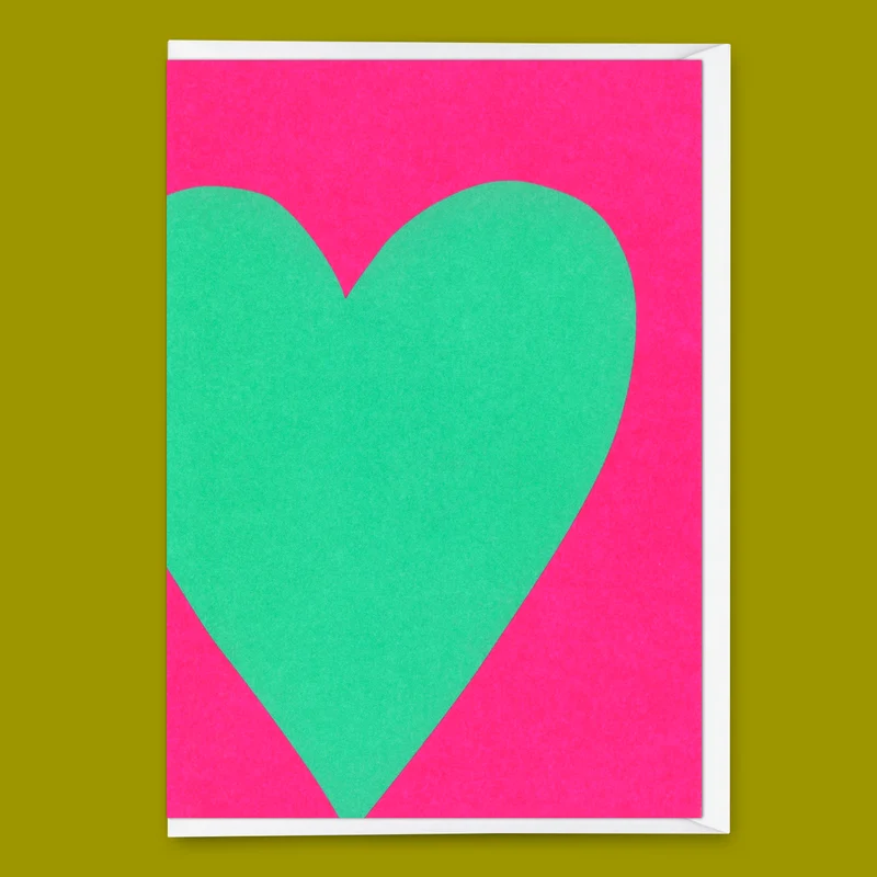 Grußkarte "Neon Heart 2" | Schöne Klappkarte für Verliebte