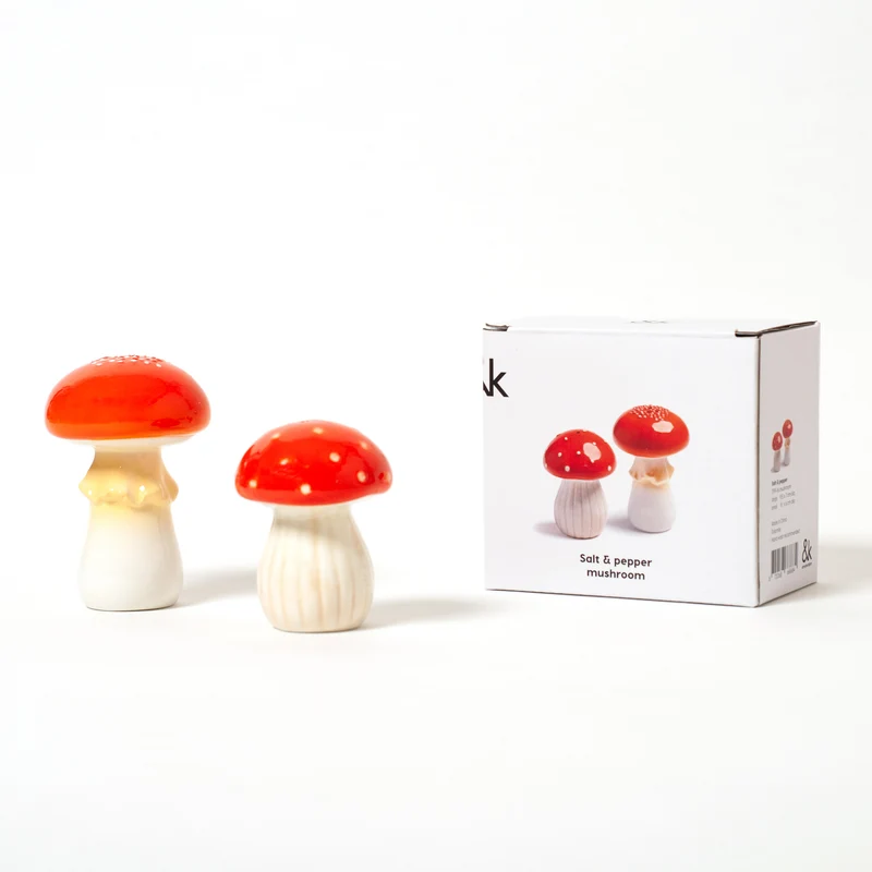 Salz- und Pfefferstreuer "Mushroom" von &Klevering | hochwertiges Keramikdesign in Pilz-Form