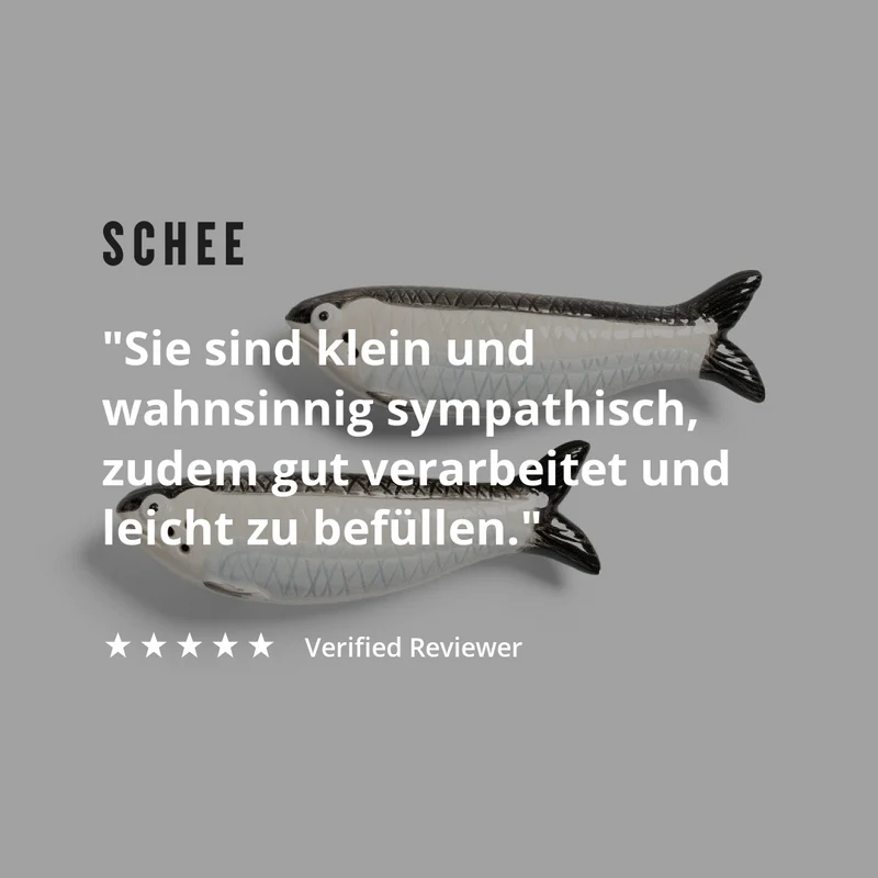 Salz- und Pfefferstreuer "Sardine" von &Klevering | Originelle Fisch-Form aus hochwertigem Keramikdesign