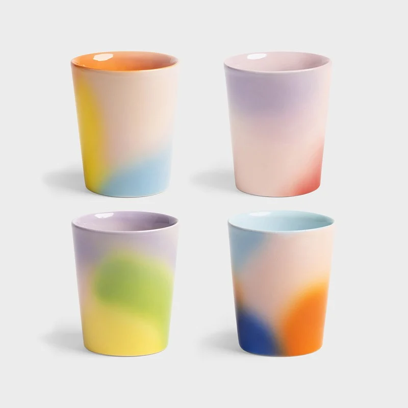 Tasse &Klevering Hue | 4er-Set mit Farbverlauf aus Porzellan in Large
