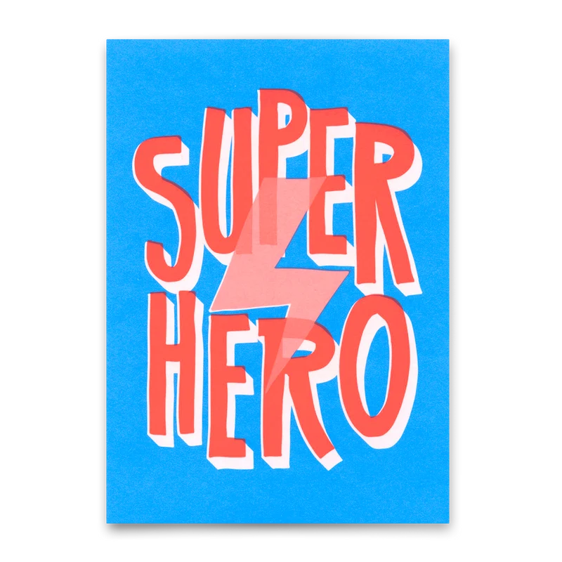 Postkarte "Super hero" | Coole Karte für jeden Anlass