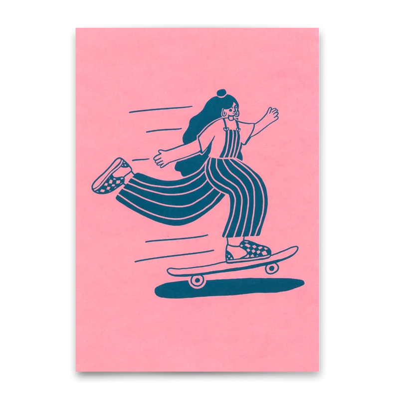 Postkarte "Skate girl" | Coole Karte für jeden Anlass