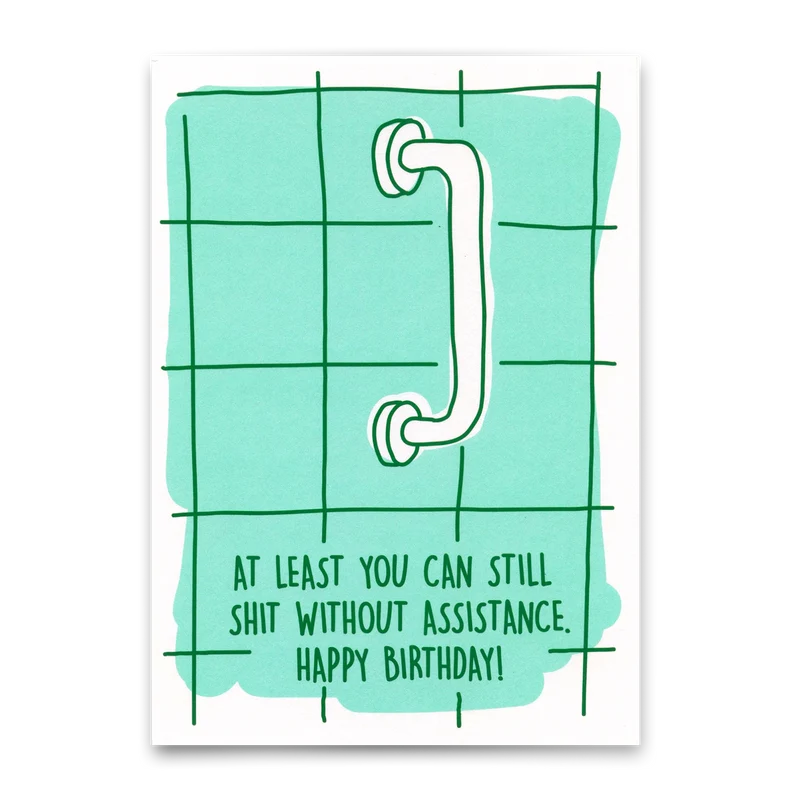 Postkarte "Shit assistance" | Lustige Karte mit Spruch zum Geburtstag