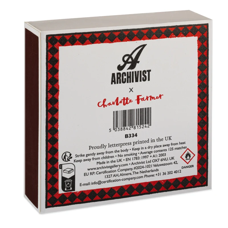 Lange Streichhölzer „Staffordshire Figures“ von Archivist | 100 Stück in Square Matchbox