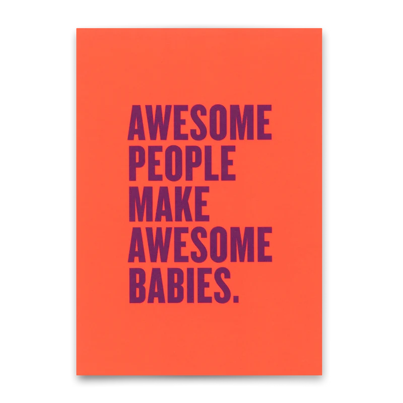 Postkarte "Awesome people" | Lustige Karte mit Spruch zur Geburt